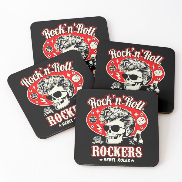 Item preview, Rockabilly Rock and Roll Skull Red and Black Dice Rockers designed and sold by MemphisCenter.