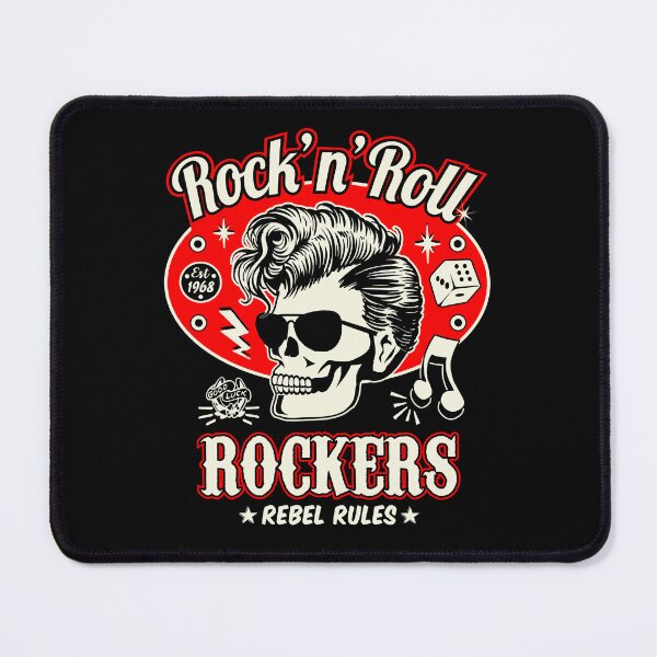 Item preview, Rockabilly Rock and Roll Skull Red and Black Dice Rockers designed and sold by MemphisCenter.