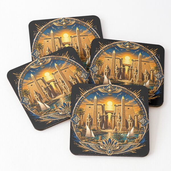 Item preview, Karnak Temple Nile Sunset designed and sold by BastetNileArt.