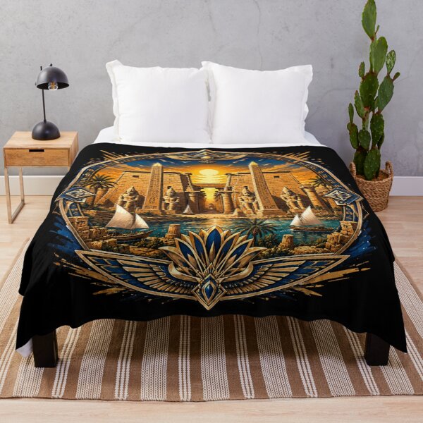 Item preview, Karnak Temple Nile Sunset designed and sold by BastetNileArt.