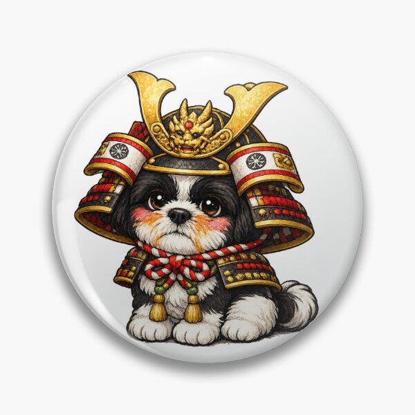 Item preview, Samurai Shih Tzu – Cute Warrior Dog Art designed and sold by ShihTzuRareArt.