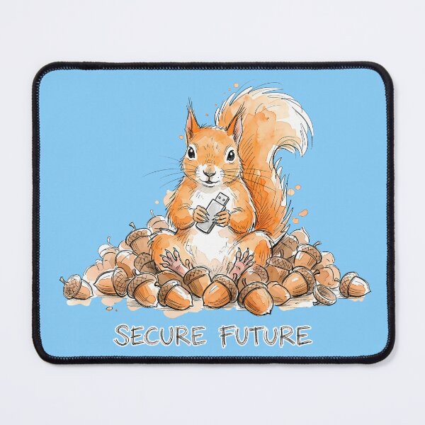 Item preview, Secure Future Squirrel with Flash Drive Tech Nature Art designed and sold by SoulPT.