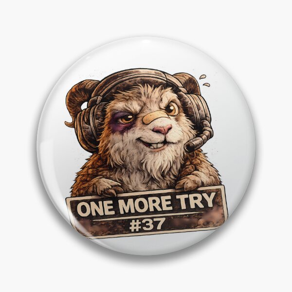 Item preview, One More Try #37 Funny Gamer Goat Meme designed and sold by DryHumorPrints.