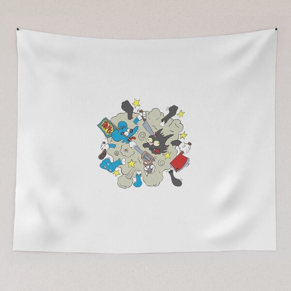 Item preview, Itchy and Scratchy Cartoon Fight Dust Cloud designed and sold by Moonpaw-Whimsy.
