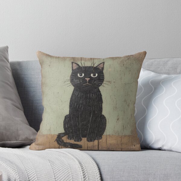 Item preview, Black Cat Sitting Bolt Upright designed and sold by PictorialWhimsy.
