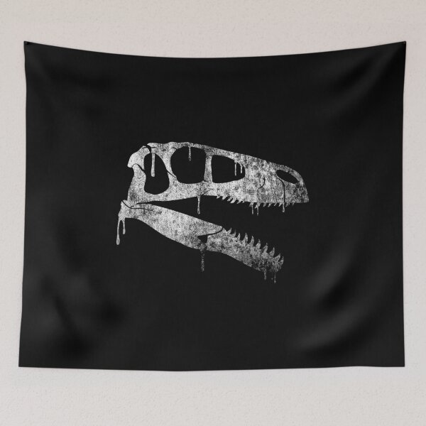 Item preview, Utahraptor Skull Grunge - Prehistoric Raptor Fossil Design designed and sold by Grimtech Workshop.