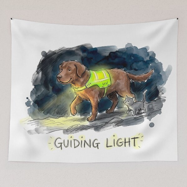 Item preview, Guiding Light Dog and Cat Support Watercolor Art designed and sold by SoulPT.