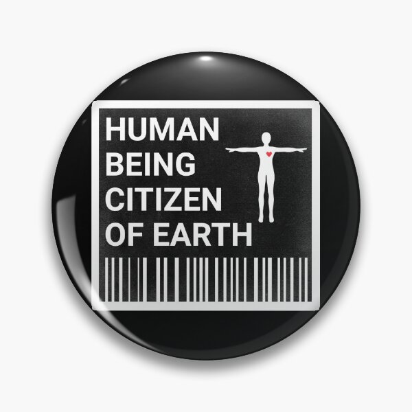 Item preview, Fake Badge - Human Being Citizen of Earth - Sarcastic Anti Tech, Anti-AI Bar code, Pro Immigration designed and sold by LaVacheDesign.