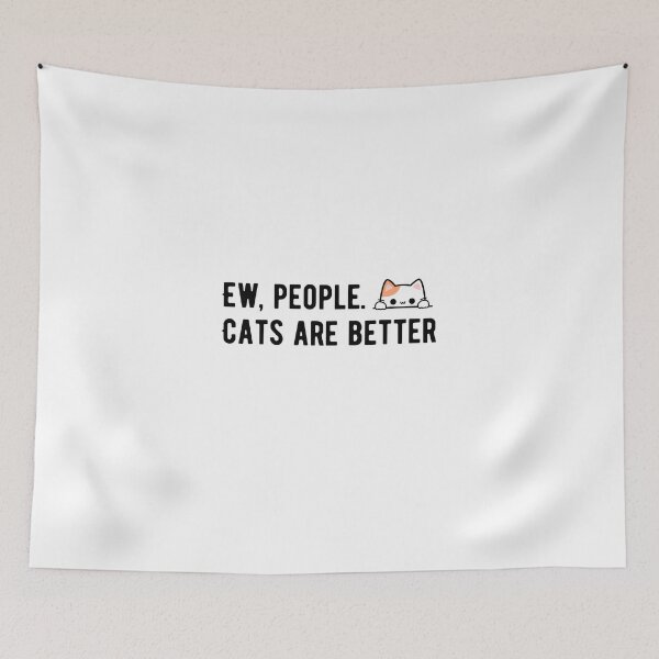 Item preview, Cute Peeking Cat Minimalist Kawaii Kitten Design Eww People Cats Are Better designed and sold by luckyhue.
