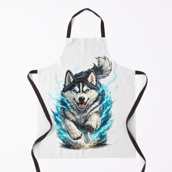 Item preview, Running Siberian husky Dog | Blue Lightning Husky Sticker & T-Shirt Design designed and sold by PawFusionArt.
