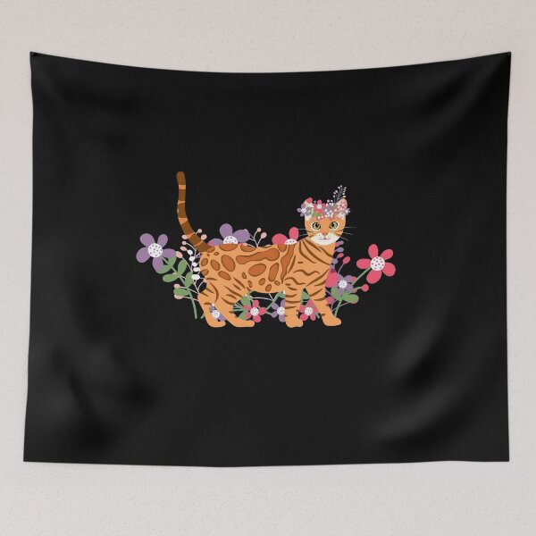 Item preview, Spotted Feline with Flower Crown Motif designed and sold by StranHabesre51.
