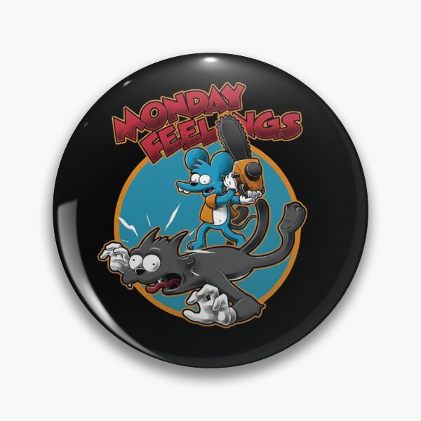 Item preview, Itchy and Scratchy Monday Feelings Chainsaw Cartoon designed and sold by Moonpaw-Whimsy.