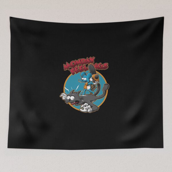 Item preview, Itchy and Scratchy Monday Feelings Chainsaw Cartoon designed and sold by Moonpaw-Whimsy.