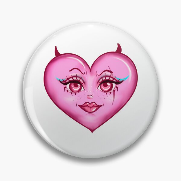 Item preview, Edgy Pink Heart with Eyes and Horns Y2K Aesthetic designed and sold by Vita95gelman.