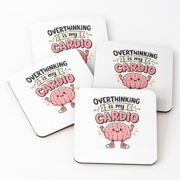Item preview, Overthinking Is My Cardio Funny Brain Sticker designed and sold by PawFusionArt.