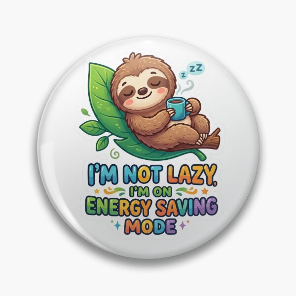 Item preview, Cute Sloth Energy Saving Mode Sticker designed and sold by PawFusionArt.
