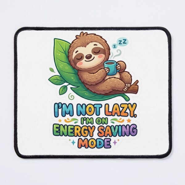 Item preview, Cute Sloth Energy Saving Mode Sticker designed and sold by PawFusionArt.