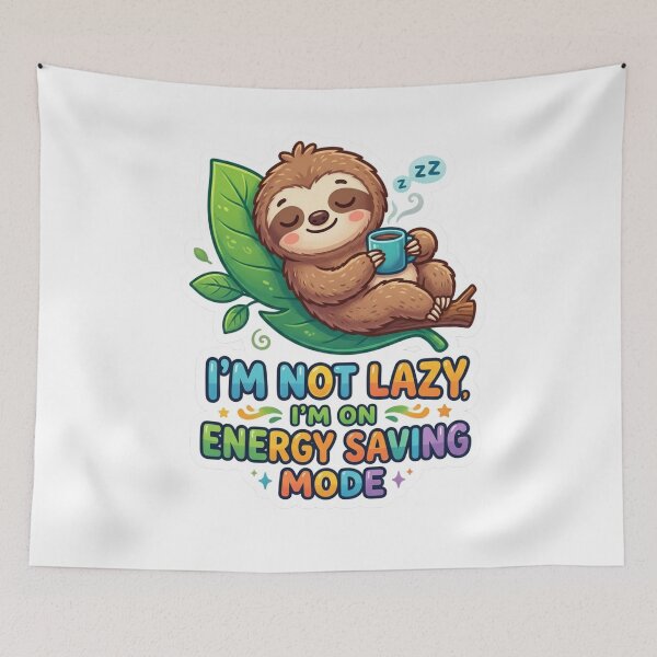 Item preview, Cute Sloth Energy Saving Mode Sticker designed and sold by PawFusionArt.