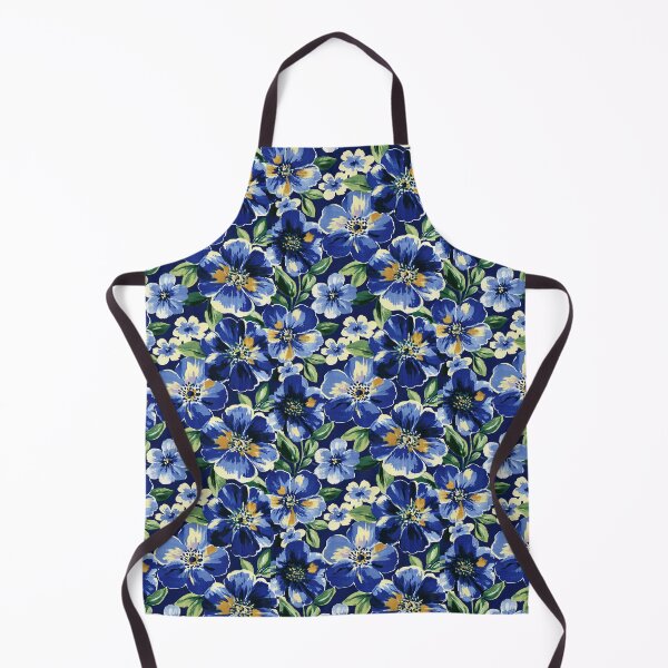 Item preview, Bold Blue And Gold Botanical Garden Pattern designed and sold by igraphixart.