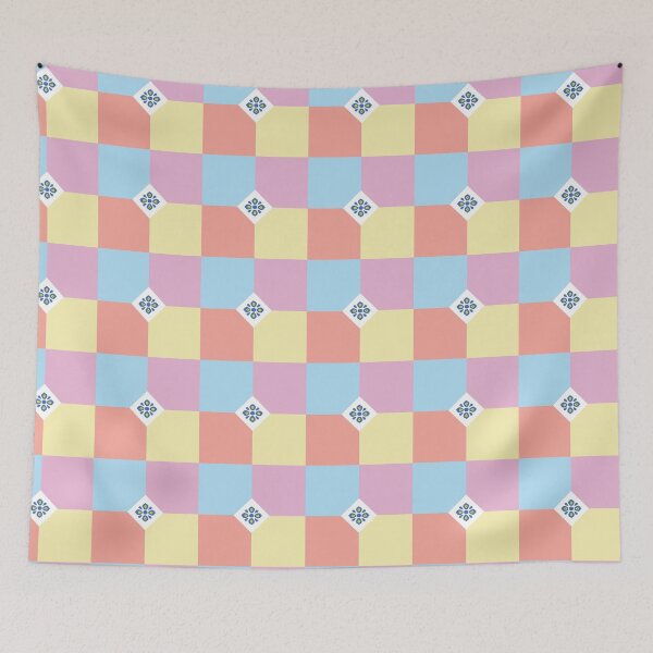 Item preview, Geometric seamless pattern with pastel colorful checkered and floral ornaments. designed and sold by AjjimaJKM.