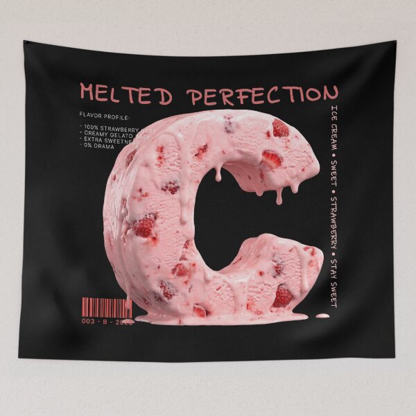 Item preview, Melted Perfection Strawberry Ice Cream Letter C designed and sold by JOCSTOCK.