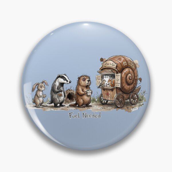 Item preview, Fuel Needed Sleepy Animals Coffee Cart Watercolor Art designed and sold by SoulPT.