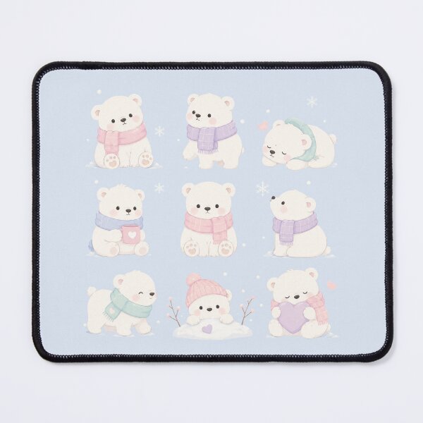 Item preview, Kawaii Winter Polar Bears - Soft Mini Collection designed and sold by EsenciaZen.