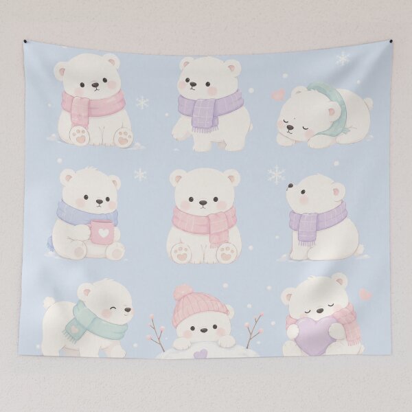 Item preview, Kawaii Winter Polar Bears - Soft Mini Collection designed and sold by EsenciaZen.