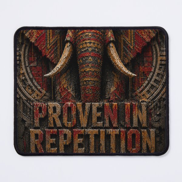 Item preview, Lead Dev Repetition Elephant Geometric Tribal Relief Art designed and sold by SavannaStrikes.