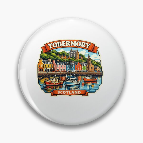 Item preview, Tobermory Scotland Waterfront Sticker Souvenir Summer Edition designed and sold by Imaginarium of Chaos falcon88 .