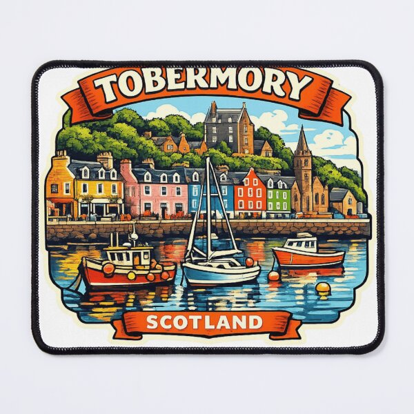 Item preview, Tobermory Scotland Waterfront Sticker designed and sold by Imaginarium of Chaos falcon88 .