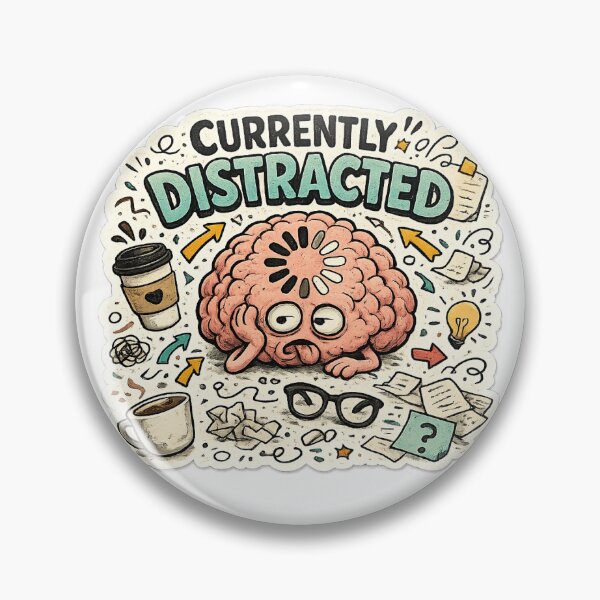 Item preview, Currently Distracted Funny Overthinking Sticker designed and sold by WestonStudio.