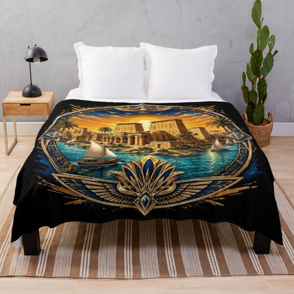 Item preview, Ancient Thebes Nile TemplePhilae Temple River of Isis designed and sold by BastetNileArt.
