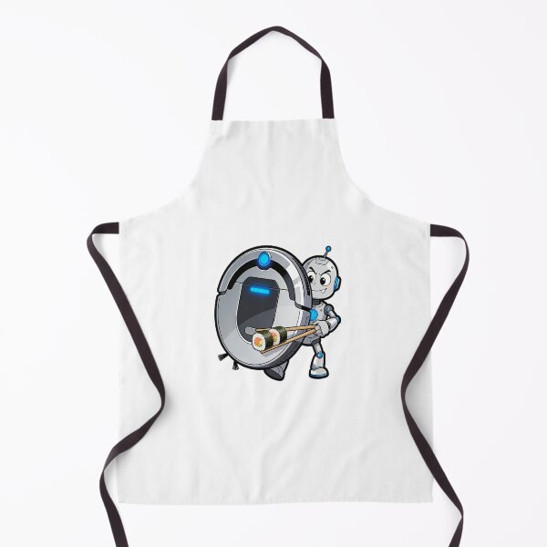 Item preview, Robot Vacuum Hiding from Sushi – Funny Chase with Chopsticks Cartoon Art designed and sold by OksArtStudio.