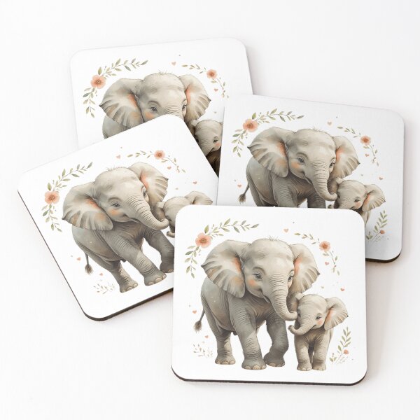 Item preview, Loving Mama Elephant And Baby Watercolor designed and sold by AQUILAKREO.