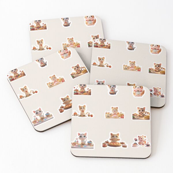 Item preview, Kawaii Cute Food Cats Sticker Sheet | Adorable Cat Snacks Stickers designed and sold by StickGen.