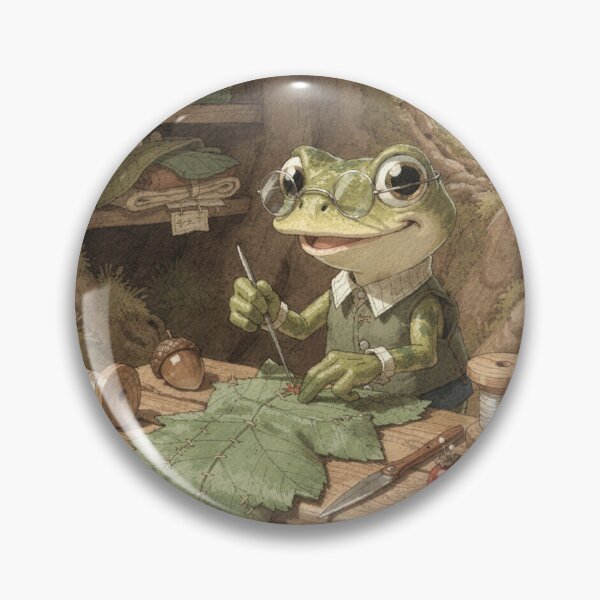 Item preview, Frog Tailor Stitching a Leaf Coat designed and sold by PictorialWhimsy.