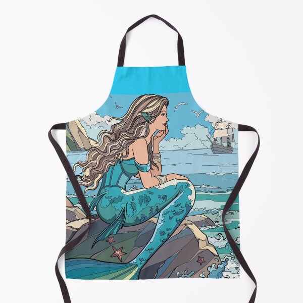 Item preview, Vintage Mermaid Ocean Sunset - Retro Aesthetic Sea Witch Art designed and sold by crystalar95.