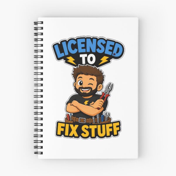 Item preview, Licensed To Fix Stuff Funny Electrician Dad Shirt DIY Handyman Gift designed and sold by PINK FREE.