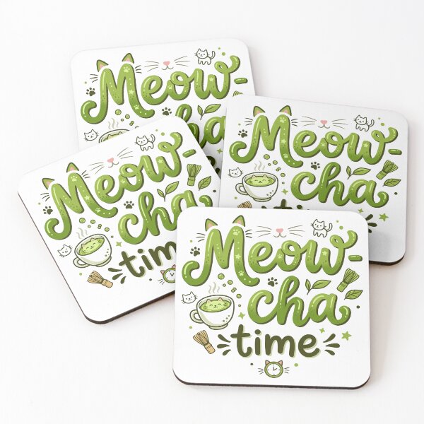 Item preview, Cute Playful Cat Matcha Quote Typography Green Tea Vector Graphic designed and sold by DiNata.