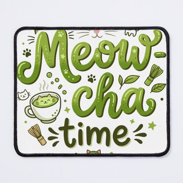 Item preview, Cute Playful Cat Matcha Quote Typography Green Tea Vector Graphic designed and sold by DiNata.