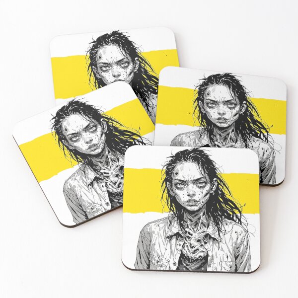 Item preview, Female Zombie Portrait Dark Ink Horror Art designed and sold by ChaoticZenStudio.
