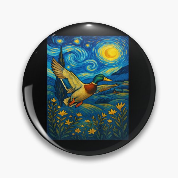 Item preview, Starry Night Mallard Duck Van Gogh Style Hunting Farmer Farm  designed and sold by Littermin.