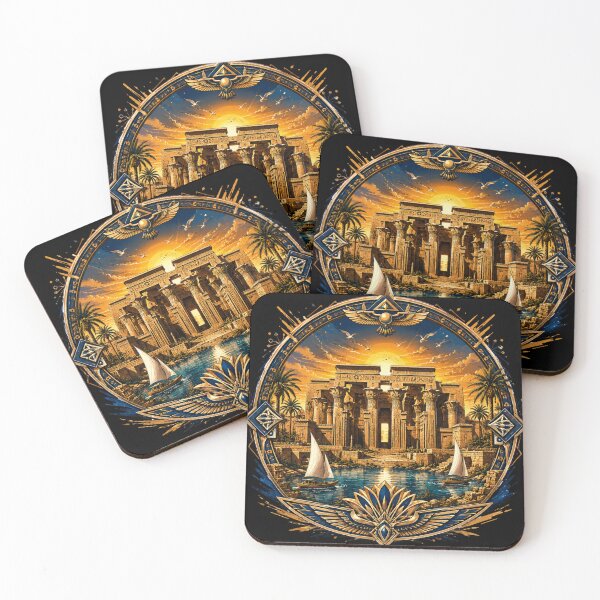 Item preview, Edfu Temple Nile Sunset designed and sold by BastetNileArt.
