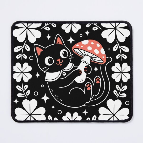 Item preview, Cute Cat With Mushroom Cottagecore Aesthetic designed and sold by AdyKurniawan.