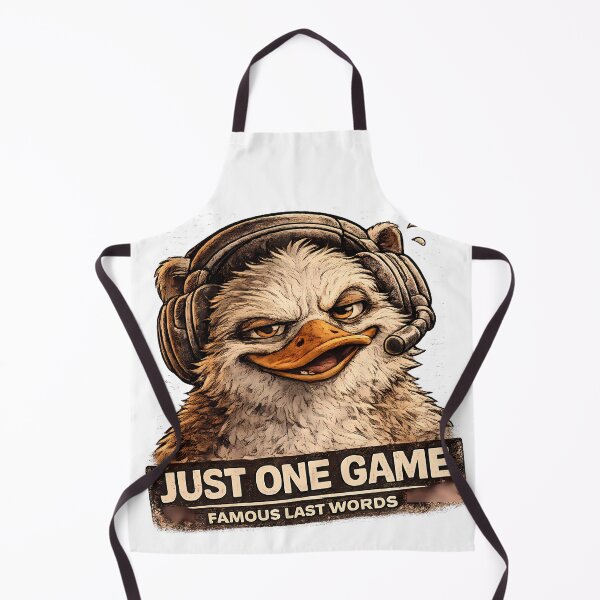 Item preview, Just One Game Famous Last Words Funny Gamer Duck designed and sold by DryHumorPrints.