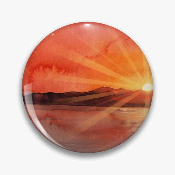Item preview, Fiery Sunset Over Toulon Harbour — Digital Watercolor Transformation from Real Photography by M.A.L.K designed and sold by M.ALK.Watercolor.