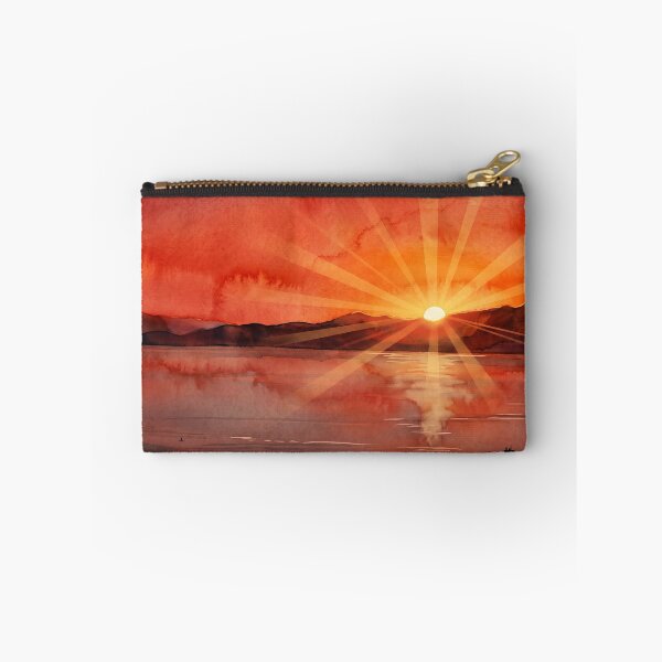 Item preview, Fiery Sunset Over Toulon Harbour — Digital Watercolor Transformation from Real Photography by M.A.L.K designed and sold by M.ALK.Watercolor.
