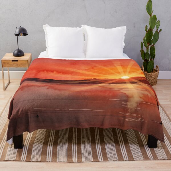 Item preview, Fiery Sunset Over Toulon Harbour — Digital Watercolor Transformation from Real Photography by M.A.L.K designed and sold by M.ALK.Watercolor.