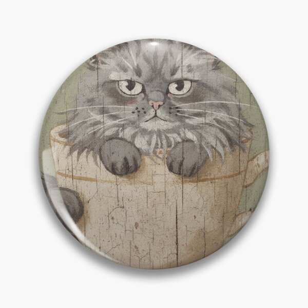 Item preview, Grey Nebelung Cat Glaring From a Teacup designed and sold by PictorialWhimsy.